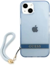 Wholesale Guess GUHCP13MHTSGSB Apple iPhone 13 blue hardcase Translucent Stap - GUE1866BLU - {ean13} - Hurt