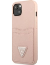 Wholesale Guess GUHCP13MPSATPP Apple iPhone 13 pink hardcase SaffianoTriangle Logo Cardslot - GUE1868PNK - {ean13} - Hurt