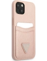 Wholesale Guess GUHCP13MPSATPP Apple iPhone 13 pink hardcase SaffianoTriangle Logo Cardslot - GUE1868PNK - {ean13} - Hurt