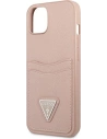 Wholesale Guess GUHCP13MPSATPP Apple iPhone 13 pink hardcase SaffianoTriangle Logo Cardslot - GUE1868PNK - {ean13} - Hurt