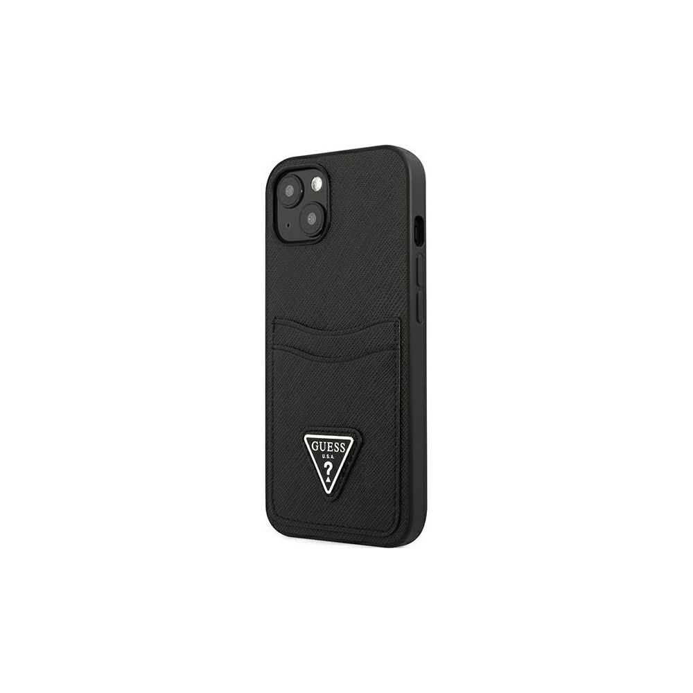 Hurtownia GSM - Etui Guess GUHCP13SPSATPK Apple iPhone 13 mini černý/black hardcase SaffianoTriangle Logo Cardslot - GUE1870BLK - {ean13} - Hurt