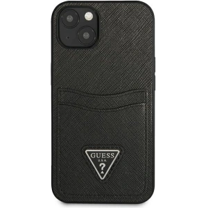 Hurtownia GSM - Etui Guess GUHCP13SPSATPK Apple iPhone 13 mini czarny/black hardcase SaffianoTriangle Logo Cardslot - GUE1870BLK - {ean13} - Hurt