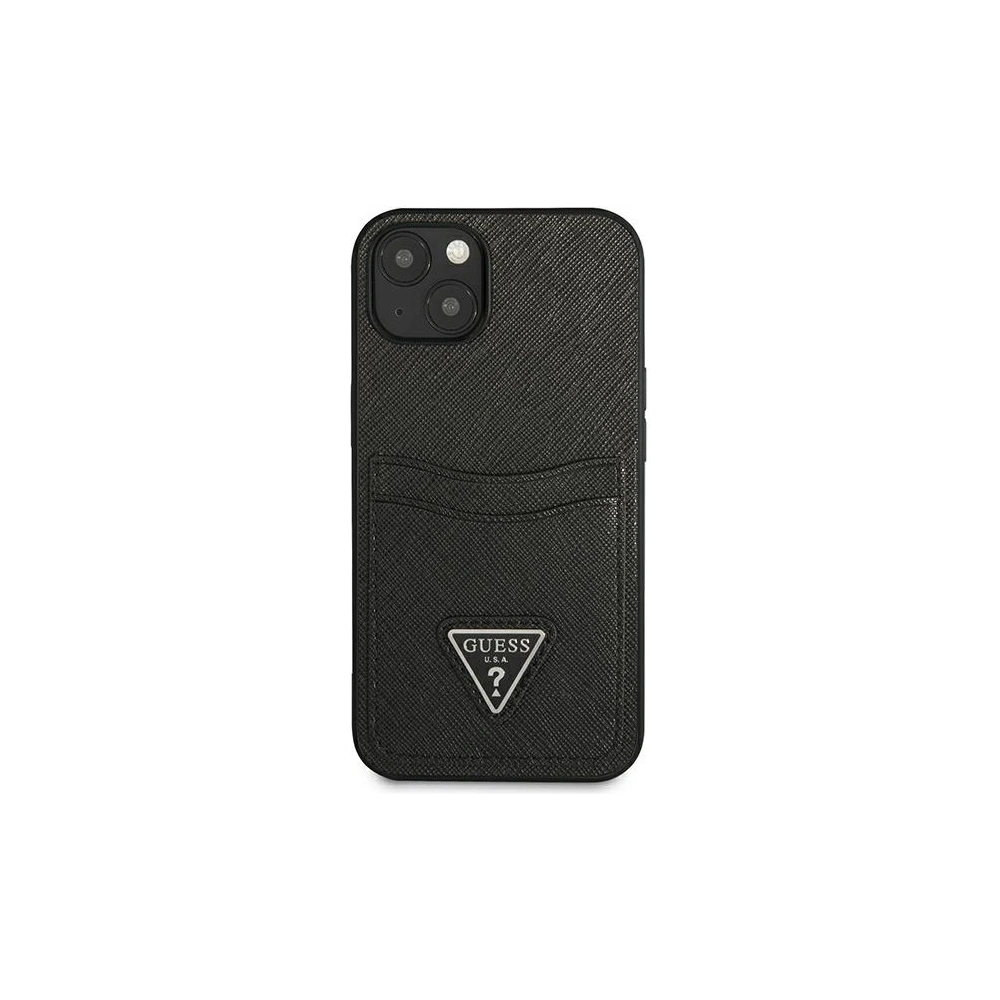 Hurtownia GSM - Etui Guess GUHCP13SPSATPK Apple iPhone 13 mini černý/black hardcase SaffianoTriangle Logo Cardslot - GUE1870BLK - {ean13} - Hurt