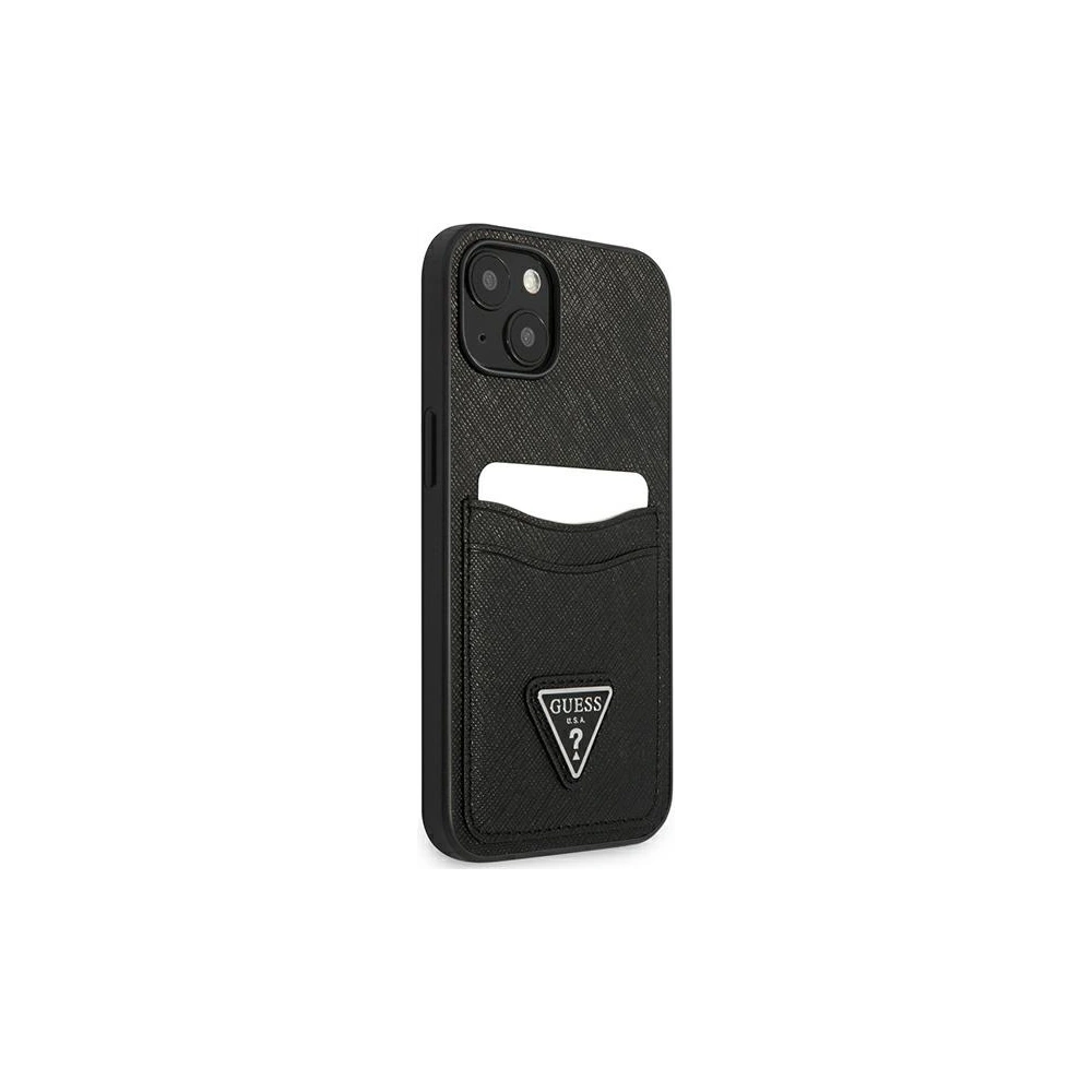 Hurtownia GSM - Etui Guess GUHCP13SPSATPK Apple iPhone 13 mini černý/black hardcase SaffianoTriangle Logo Cardslot - GUE1870BLK - {ean13} - Hurt