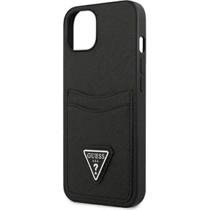 Hurtownia GSM - Etui Guess GUHCP13SPSATPK Apple iPhone 13 mini czarny/black hardcase SaffianoTriangle Logo Cardslot - GUE1870BLK - {ean13} - Hurt