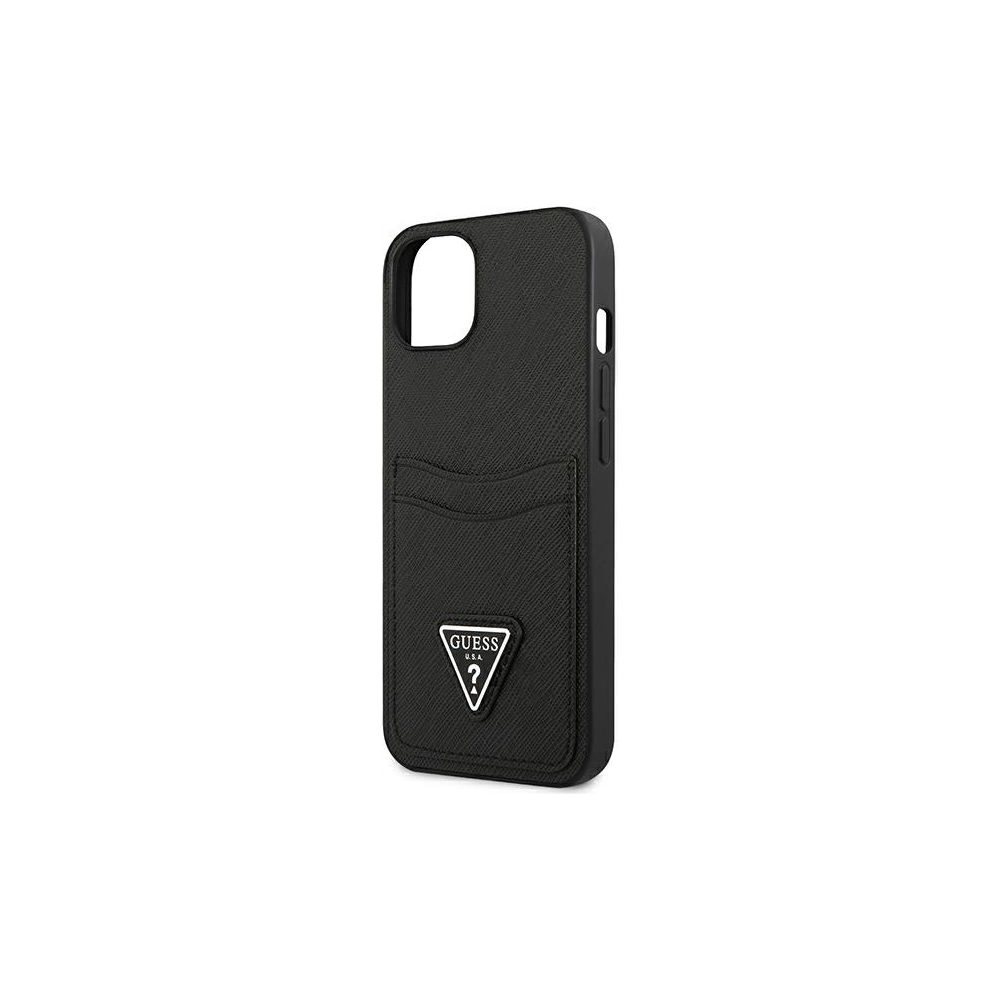 Hurtownia GSM - Etui Guess GUHCP13SPSATPK Apple iPhone 13 mini černý/black hardcase SaffianoTriangle Logo Cardslot - GUE1870BLK - {ean13} - Hurt