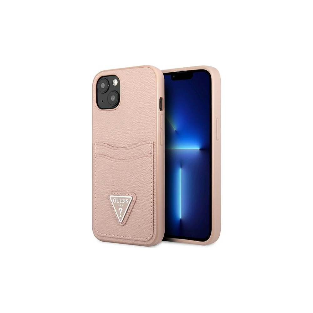 Hurtownia GSM - Hülle Guess GUHCP13SPSATPP Apple iPhone 13 mini rosa/pink Hardcase SaffianoTriangle Logo Kartenfach - GUE1871PNK - {ean13} - Hurt