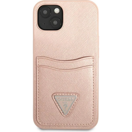 Etui Guess GUHCP13SPSATPP Apple iPhone 13 mini różowy/pink hardcase SaffianoTriangle Logo Cardslot