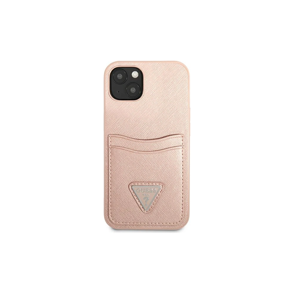 Hurtownia GSM - Hülle Guess GUHCP13SPSATPP Apple iPhone 13 mini rosa/pink Hardcase SaffianoTriangle Logo Kartenfach - GUE1871PNK - {ean13} - Hurt