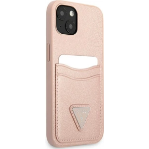 Hurtownia GSM - Etui Guess GUHCP13SPSATPP Apple iPhone 13 mini rózsaszín/pink keménytok SaffianoTriangle Logo Kártyatartó - GUE1871PNK - {ean13} - Hurt
