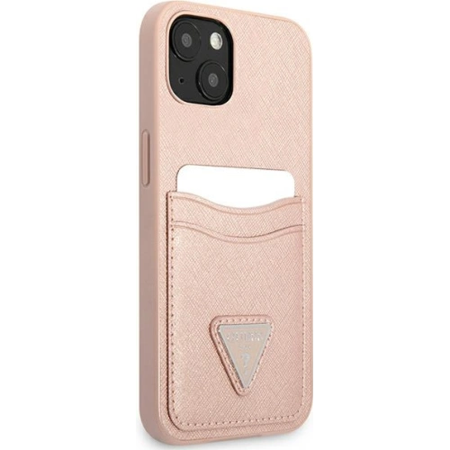 Etui Guess GUHCP13SPSATPP Apple iPhone 13 mini różowy/pink hardcase SaffianoTriangle Logo Cardslot