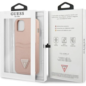 Hurtownia GSM - Etui Guess GUHCP13SPSATPP Apple iPhone 13 mini rózsaszín/pink keménytok SaffianoTriangle Logo Kártyatartó - GUE1871PNK - {ean13} - Hurt