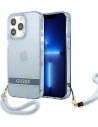 Guess GUHCP13XHTSGSB Apple iPhone 13 Pro Max blue hardcase Translucent Stap