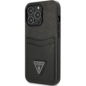 Hurtownia GSM - Etui Guess GUHCP13XPSATPK Apple iPhone 13 Pro Max czarny/black hardcase SaffianoTriangle Logo Cardslot - GUE1874BLK - {ean13} - Hurt