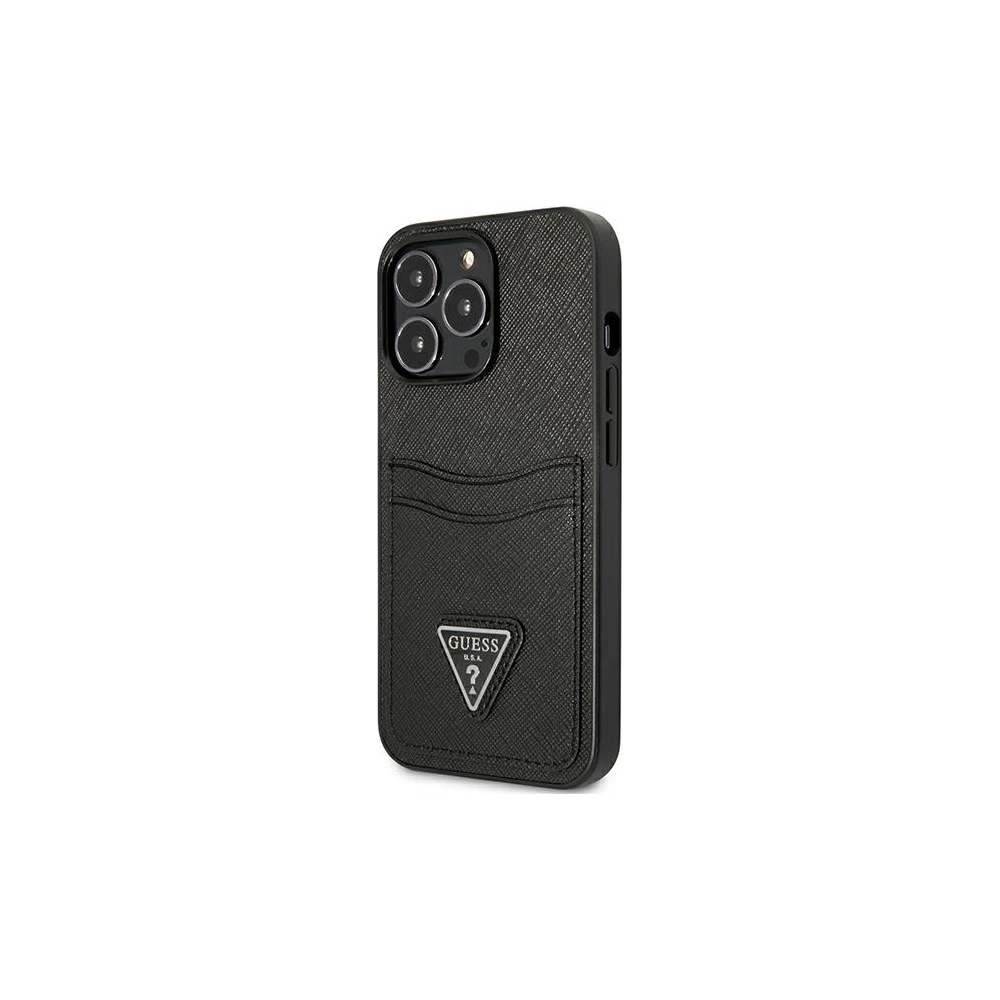 Hurtownia GSM - Etui Guess GUHCP13XPSATPK Apple iPhone 13 Pro Max czarny/black hardcase SaffianoTriangle Logo Cardslot - GUE1874BLK - {ean13} - Hurt