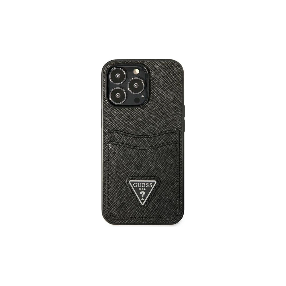 Hurtownia GSM - Etui Guess GUHCP13XPSATPK Apple iPhone 13 Pro Max czarny/black hardcase SaffianoTriangle Logo Cardslot - GUE1874BLK - {ean13} - Hurt