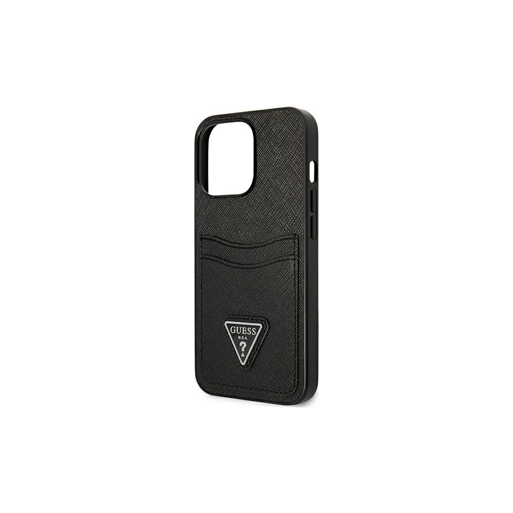 Hurtownia GSM - Etui Guess GUHCP13XPSATPK Apple iPhone 13 Pro Max černý/black hardcase SaffianoTriangle Logo Cardslot - GUE1874BLK - {ean13} - Hurt