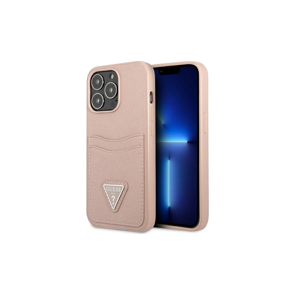 Hurtownia GSM - Etui Guess GUHCP13XPSATPP Apple iPhone 13 Pro Max różowy/pink hardcase SaffianoTriangle Logo Cardslot - GUE1875PNK - {ean13} - Hurt