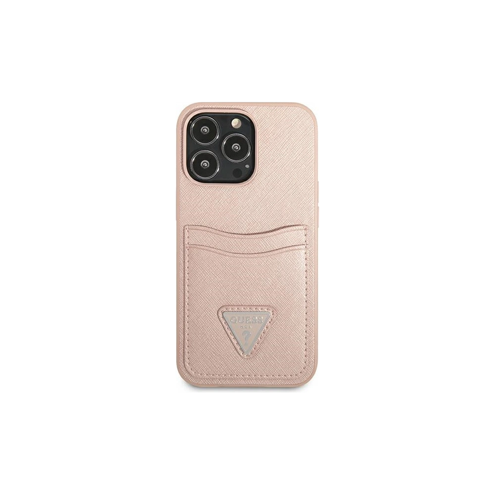 Hurtownia GSM - Etui Guess GUHCP13XPSATPP Apple iPhone 13 Pro Max růžový/pink hardcase SaffianoTriangle Logo Cardslot - GUE1875PNK - {ean13} - Hurt