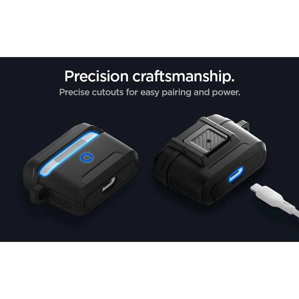 Hurtownia GSM - Etui Spigen Lock Fit Apple AirPods Pro 1 matně černé - SPN2288BLK - {ean13} - Hurt
