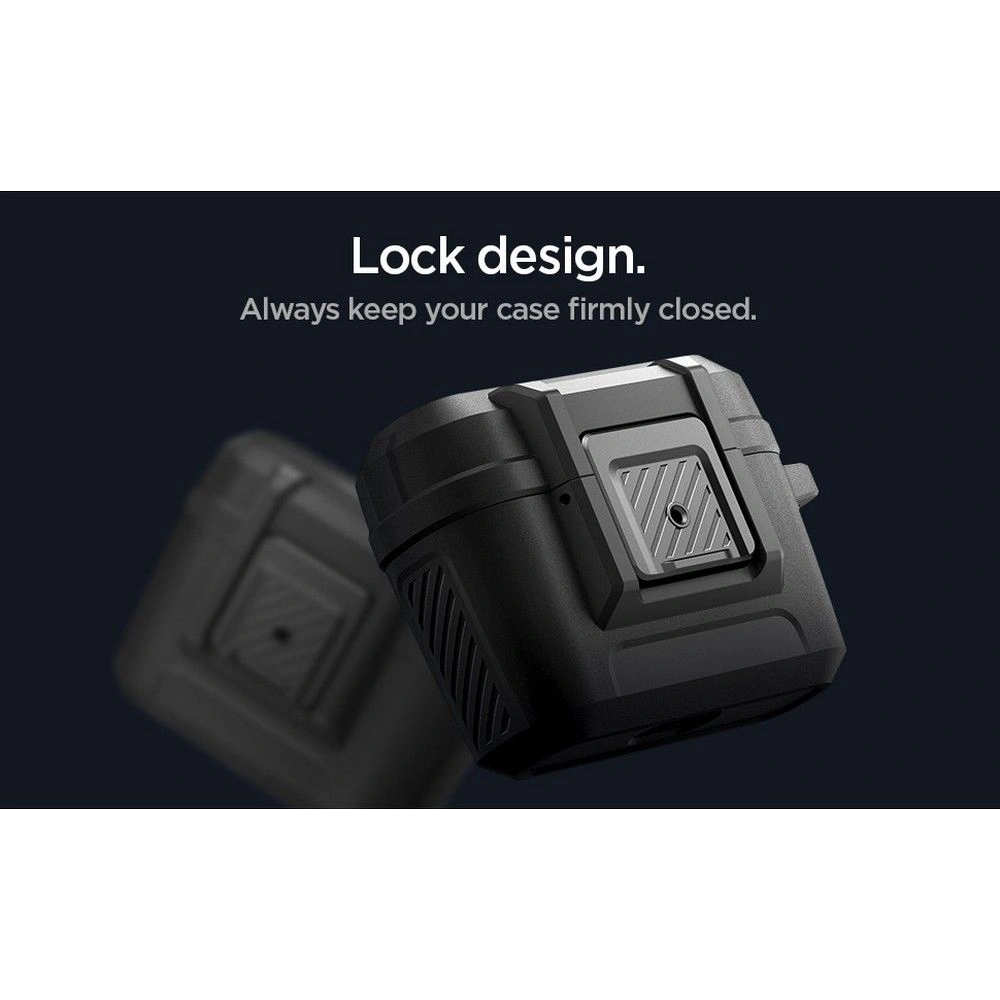 Hurtownia GSM - Etui Spigen Lock Fit Apple AirPods Pro 1 matně černé - SPN2288BLK - {ean13} - Hurt