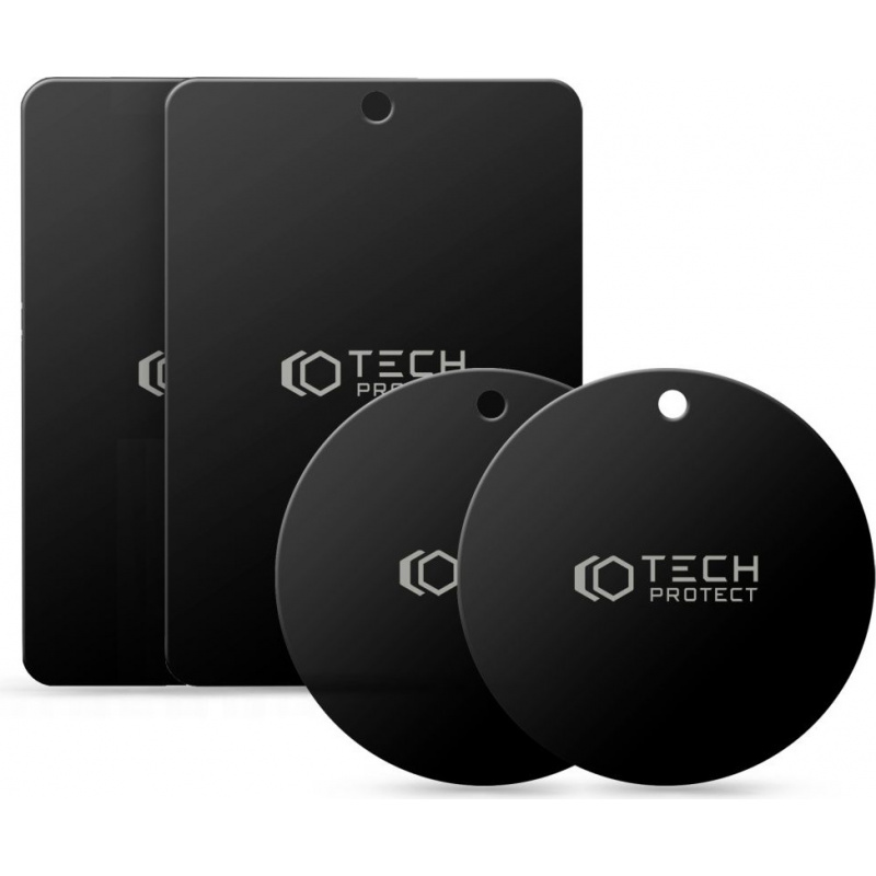 Tech-Protect Distributor - 9589046924637 - THP1233BLK - Tech-Protect Metalplate Magnetic Car Mount Black [4 PACK] - B2B homescreen