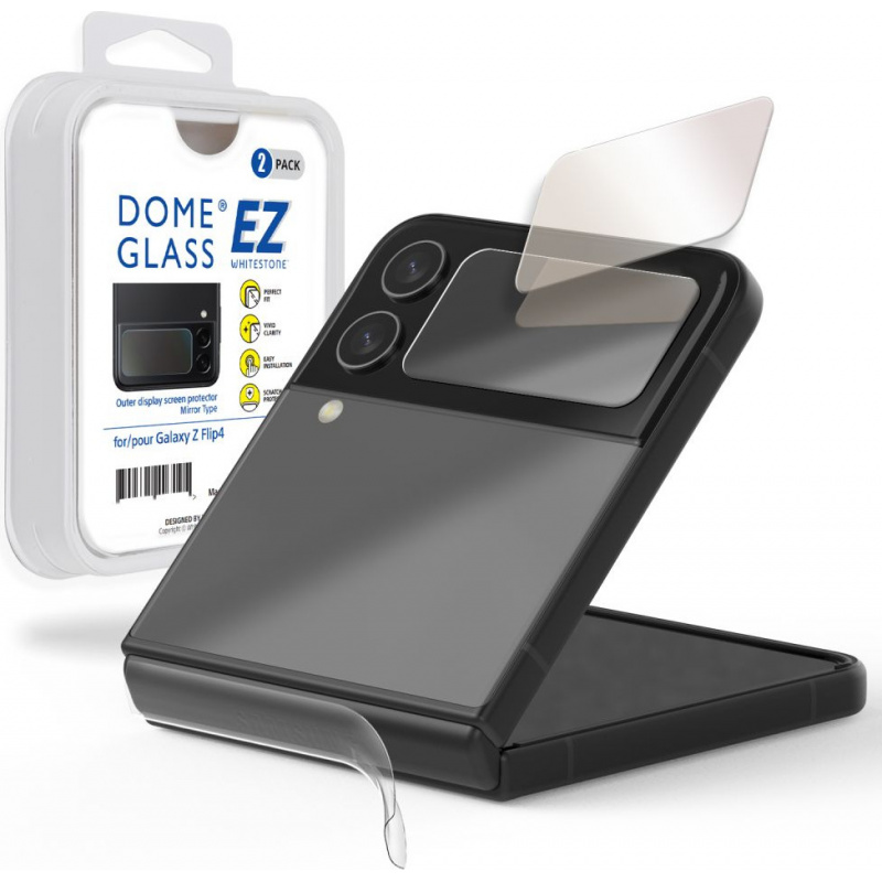 Whitestone Dome Distributor - 8809365407095 - WSD064 - Whitestone EZ Glass Samsung Galaxy Z Flip 4 [2 PACK] - B2B homescreen