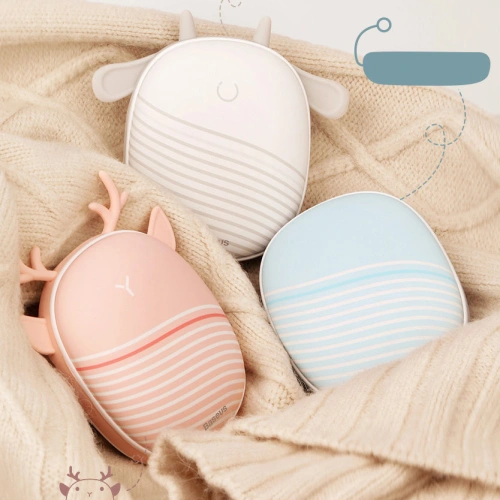 Bezprzewodowy ogrzewacz dłoni Baseus z lampką turystyczną szary