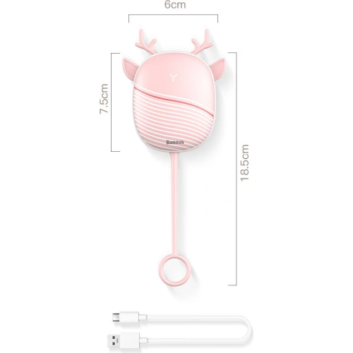 Bezprzewodowy ogrzewacz dłoni Baseus z lampką turystyczną szary