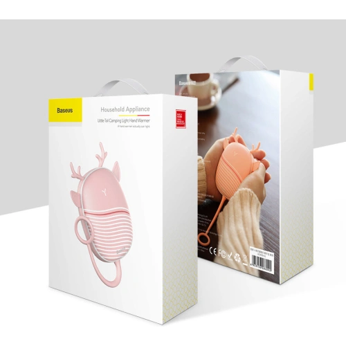 Bezprzewodowy ogrzewacz dłoni Baseus z lampką turystyczną szary