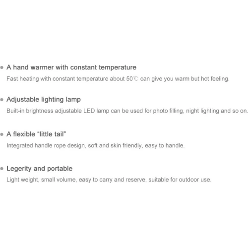 Bezprzewodowy ogrzewacz dłoni Baseus z lampką turystyczną szary