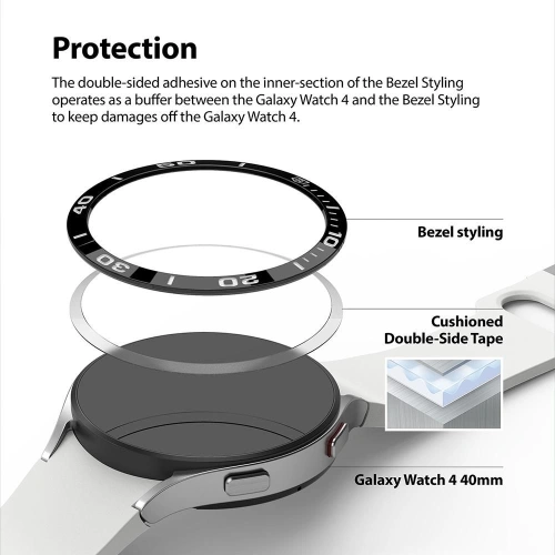 Nakładka Ringke Bezel Styling Samsung Galaxy Watch 5/4 40mm stal nierdzewna 40-01 Silver