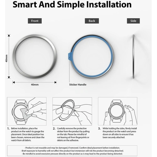 Nakładka Ringke Bezel Styling Samsung Galaxy Watch 5/4 40mm stal nierdzewna 40-01 Silver