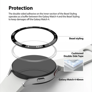 Hurtownia GSM - Nakládka Ringke Bezel Styling Samsung Galaxy Watch 5/4 40mm nerezová ocel 40-02 Černá - RGK1618SBLK - {ean13} - Hurt