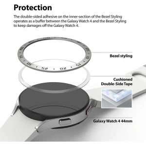Hurtownia GSM - Nakládka Ringke Bezel Styling Samsung Galaxy Watch 5/4 44mm nerezová ocel 44-01 Stříbrná - RGK1619SSLV - {ean13} - Hurt