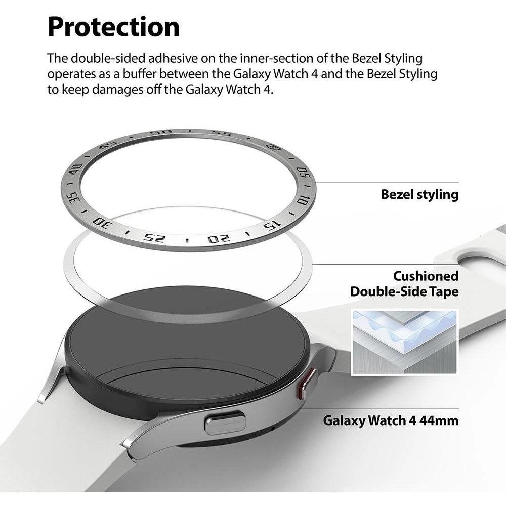 Hurtownia GSM - Nakládka Ringke Bezel Styling Samsung Galaxy Watch 5/4 44mm nerezová ocel 44-01 Stříbrná - RGK1619SSLV - {ean13} - Hurt