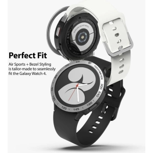 Wholesale Ringke Bezel Styling 40-01 + Ringke Air Sports Samsung Galaxy Watch 4 40mm Black/Silver - RGK1620BLKSLV - {ean13} - Hurt