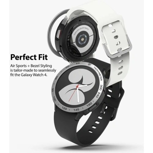 Nakładka Ringke Bezel Styling 40-01 + etui Ringke Air Sports Samsung Galaxy Watch 4 40mm Black/Silver