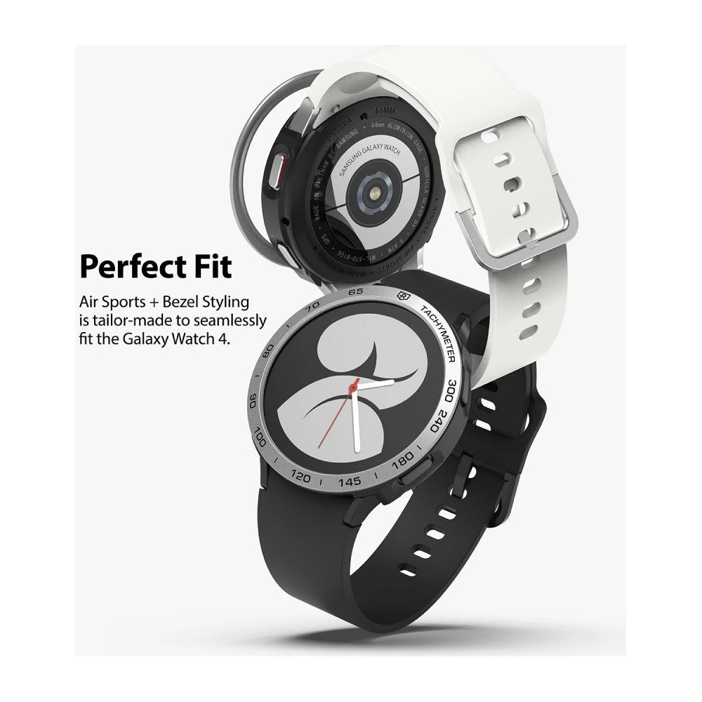 Hurtownia GSM - Nakládka Ringke Bezel Styling 40-01 + pouzdro Ringke Air Sports Samsung Galaxy Watch 4 40mm Černá/Stříbrná - RGK1620BLKSLV - {ean13} - Hurt