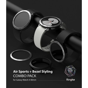 Hurtownia GSM - Nakładka Ringke Bezel Styling 40-01 + etui Ringke Air Sports Samsung Galaxy Watch 4 40mm Black/Silver - RGK1620BLKSLV - {ean13} - Hurt