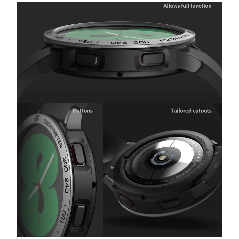 Hurtownia GSM - Nakládka Ringke Bezel Styling 40-01 + pouzdro Ringke Air Sports Samsung Galaxy Watch 4 40mm Černá/Stříbrná - RGK1620BLKSLV - {ean13} - Hurt