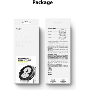 Wholesale Ringke Bezel Styling 40-02 + Ringke Air Sports Samsung Galaxy Watch 4 40mm Black - RGK1621BLK - {ean13} - Hurt
