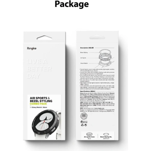 Nakładka Ringke Bezel Styling 40-02 + etui Ringke Air Sports Samsung Galaxy Watch 4 40mm Black
