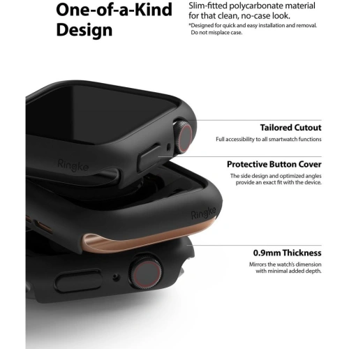 Etui Ringke Slim Apple Watch 4/5/6/7/SE/8/9 40/41MM Clear + Black [2 PACK]