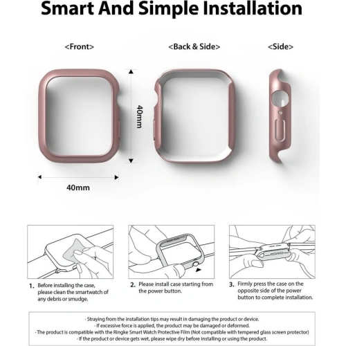 Etui Ringke Slim Apple Watch 4/5/6/7/SE/8/9 40/41MM Clear + Black [2 PACK]