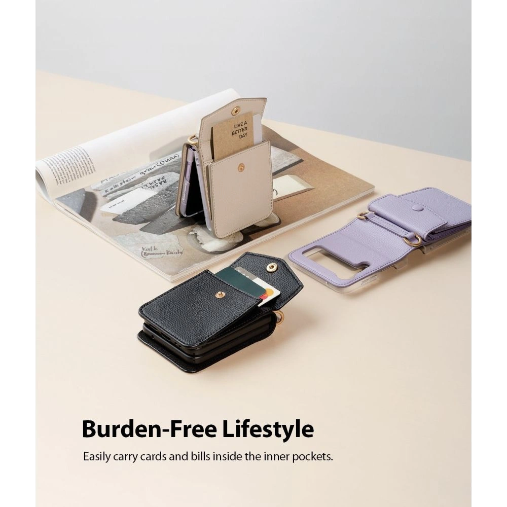 Hurtownia GSM - Etui Ringke Folio Signature Card Pocket Samsung Galaxy Z Flip 3 Světle fialová - RGK1623PRP - {ean13} - Hurt