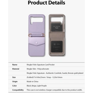 Hurtownia GSM - Etui Ringke Folio Signature Card Pocket Samsung Galaxy Z Flip 3 Light Purple - RGK1623PRP - {ean13} - Hurt
