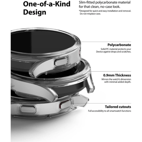 Etui Ringke Slim Samsung Galaxy Watch 4 44mm Clear + Black [2 PACK]