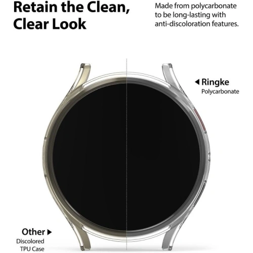 Etui Ringke Slim Samsung Galaxy Watch 4 44mm Clear + Black [2 PACK]