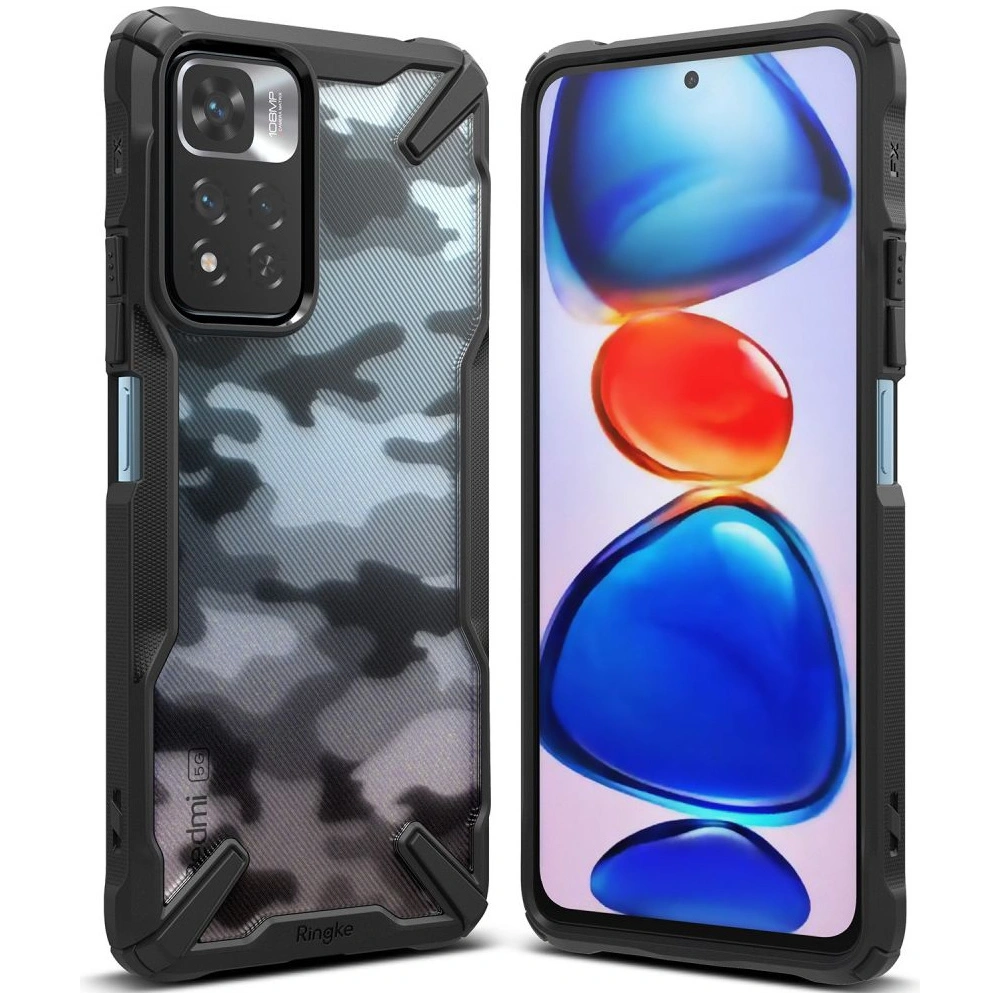 Hurtownia GSM - Etui Ringke Fusion-X Redmi Note 11 Pro+ 5G Camo (Moro) Černé - RGK1636MOB - {ean13} - Hurt